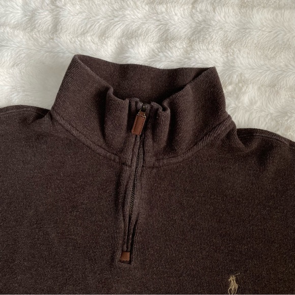Polo by Ralph Lauren Brown Quarter Zip Size XXL - Picture 3 of 11